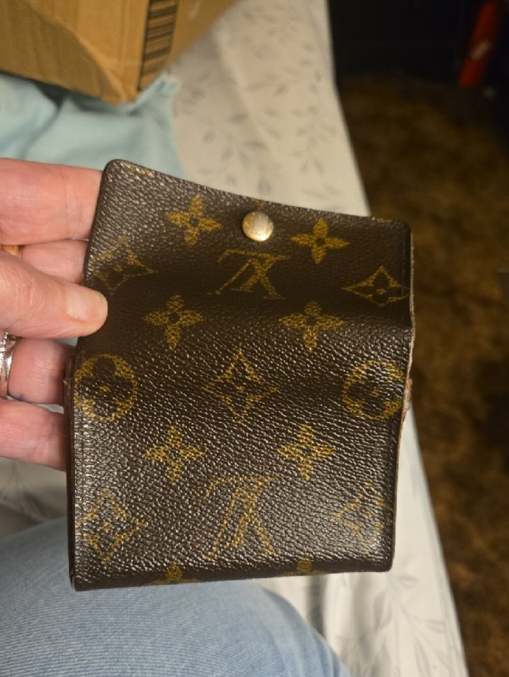 Louis Vuitton Brown & Gold Monogram Snap Wallet - Picture 5 of 6